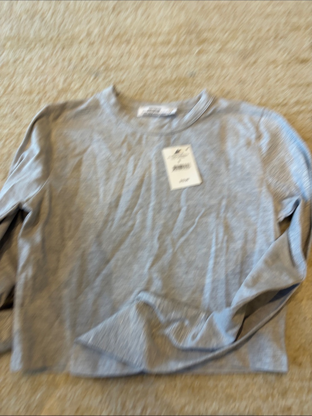 Cotton On Gray Long-Sleeve Crop Top